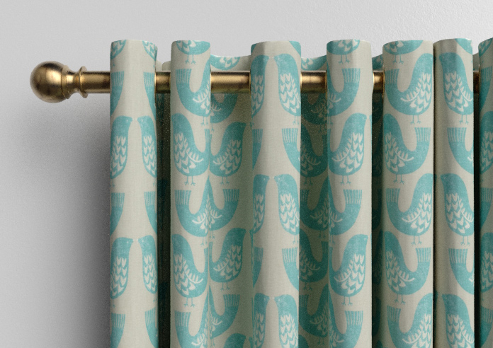 Scandi Birds, Aqua - Made to Measure Curtains - Image 12